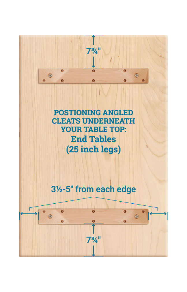Position Angled Cleat And Leg Sets, How To Cut Table Legs Shorter
